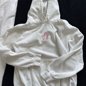 White Hoodie with Red Graphic BRANDY MELVILLE